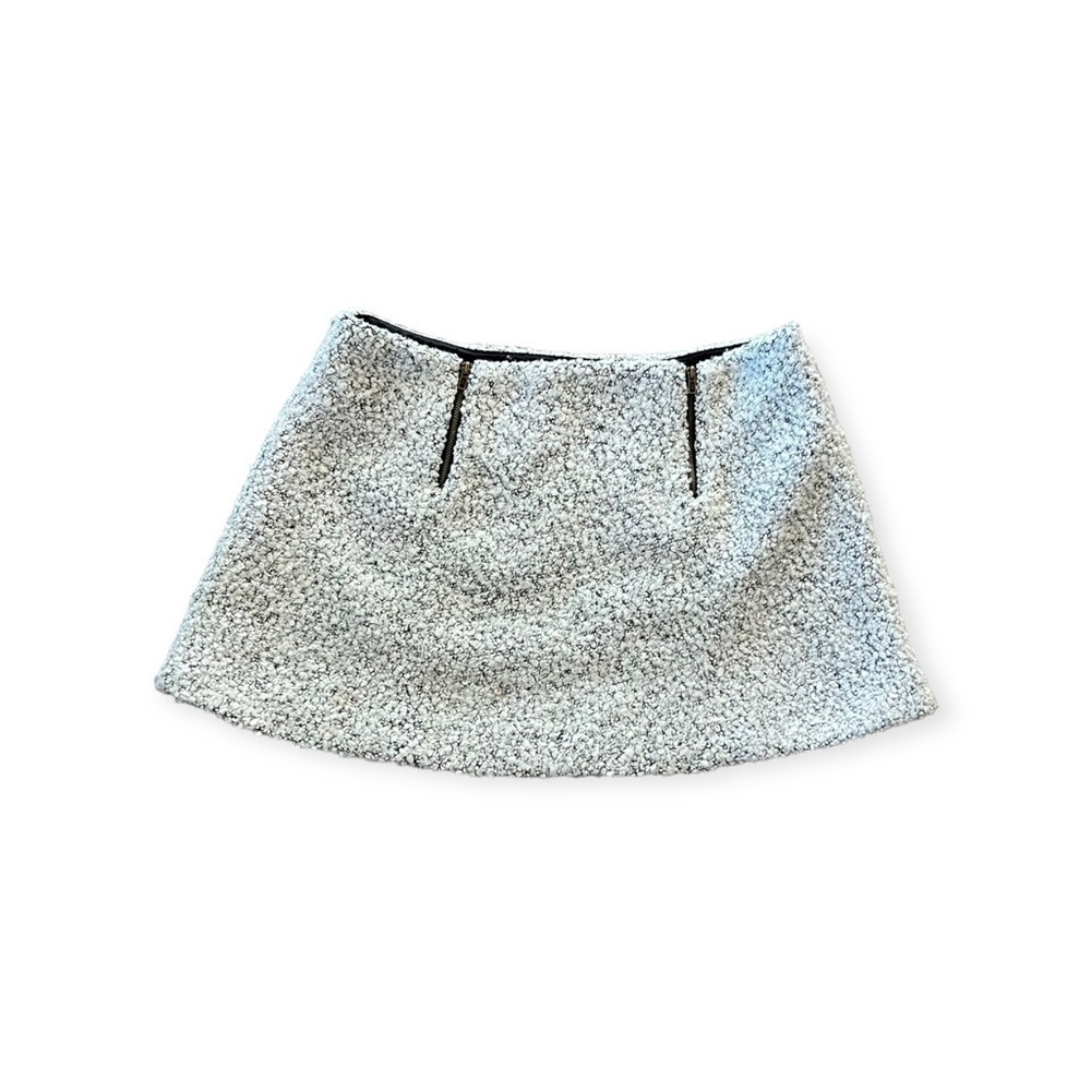 COPE skirt mini black gray white zip front size 8 medium